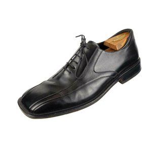 MEZLAN Sz. 10 M Square Toe Bicycle Toe Oxfords Dress Shoes SPAIN Black Leather